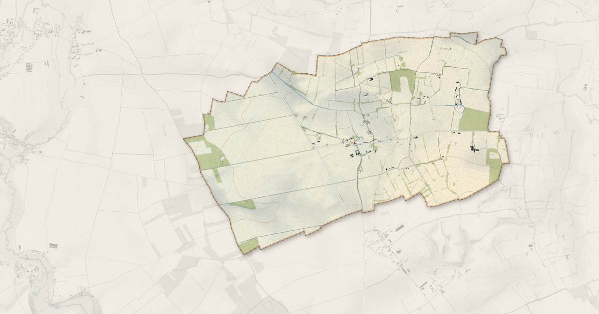 Portrait cartographique de Norrey-en-Auge : relief, eau, forêts, bâti et voies, calculés à partir des données de l'IGN