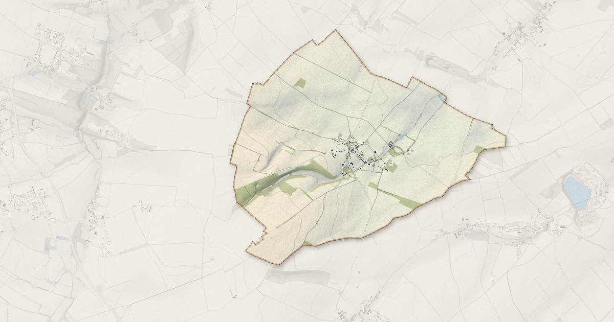 Portrait cartographique de Olendon : relief, eau, forêts, bâti et voies, calculés à partir des données de l'IGN