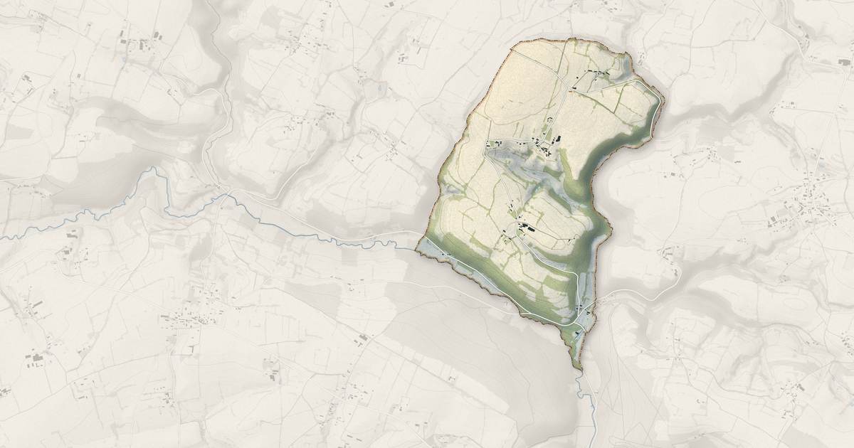 Portrait cartographique de Périgny : relief, eau, forêts, bâti et voies, calculés à partir des données de l'IGN