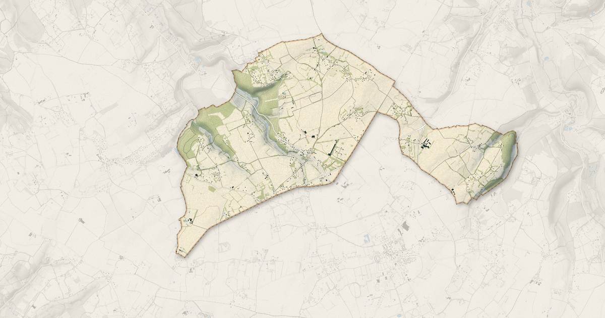 Portrait cartographique de Le Pin : relief, eau, forêts, bâti et voies, calculés à partir des données de l'IGN
