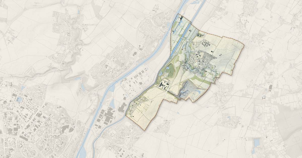 Portrait cartographique de Ranville : relief, eau, forêts, bâti et voies, calculés à partir des données de l'IGN