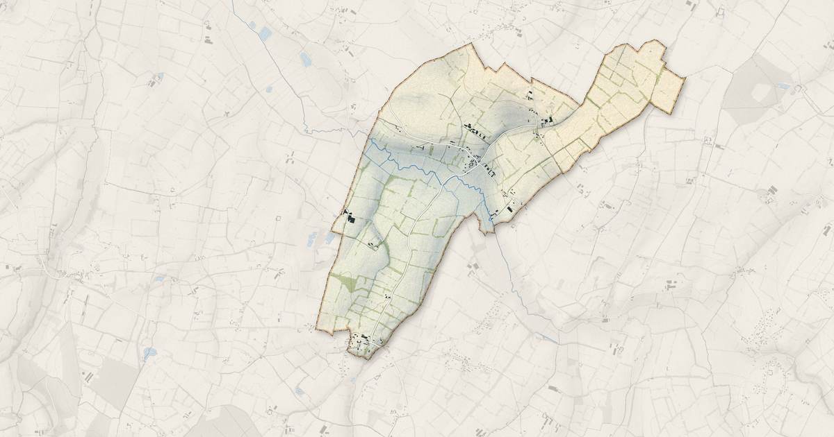 Portrait cartographique de Rubercy : relief, eau, forêts, bâti et voies, calculés à partir des données de l'IGN