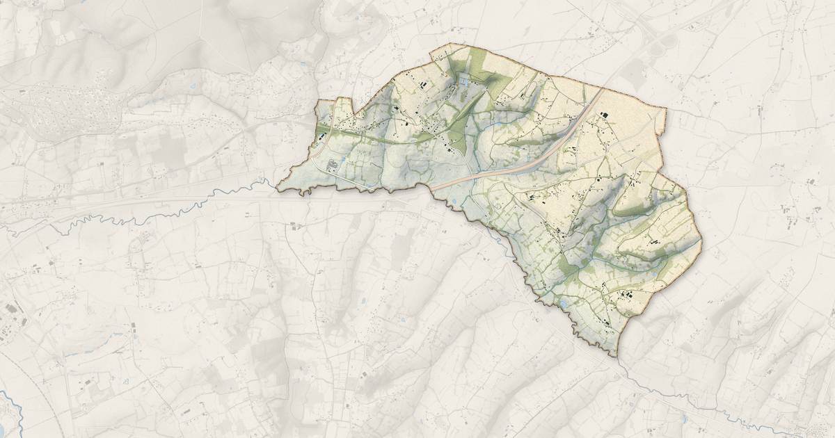 Portrait cartographique de Saint-André-d'Hébertot : relief, eau, forêts, bâti et voies, calculés à partir des données de l'IGN