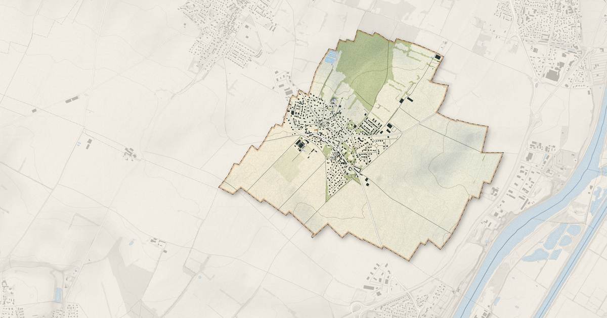 Portrait cartographique de Saint-Aubin-d'Arquenay : relief, eau, forêts, bâti et voies, calculés à partir des données de l'IGN