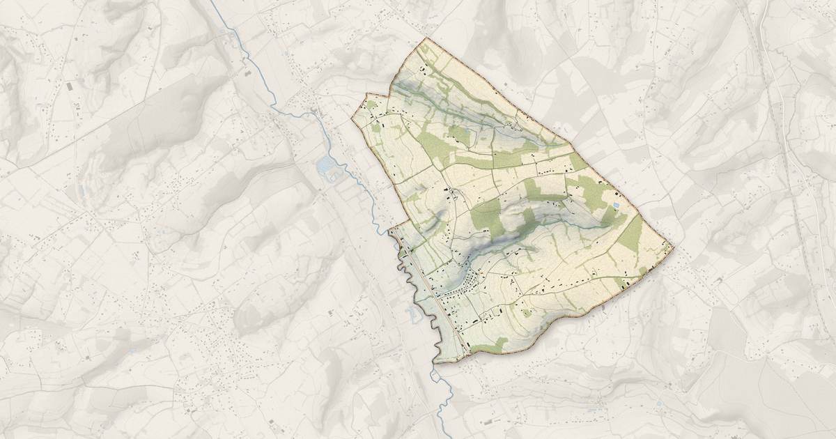 Portrait cartographique de Saint-Denis-de-Mailloc : relief, eau, forêts, bâti et voies, calculés à partir des données de l'IGN