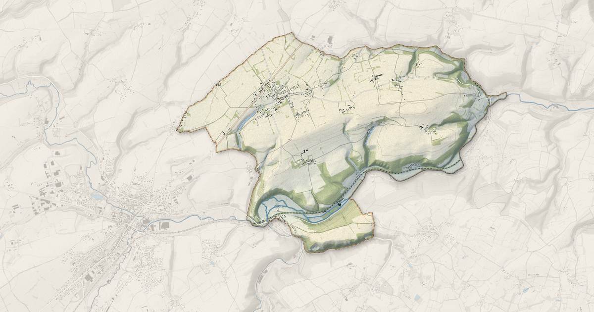 Portrait cartographique de Saint-Denis-de-Méré : relief, eau, forêts, bâti et voies, calculés à partir des données de l'IGN
