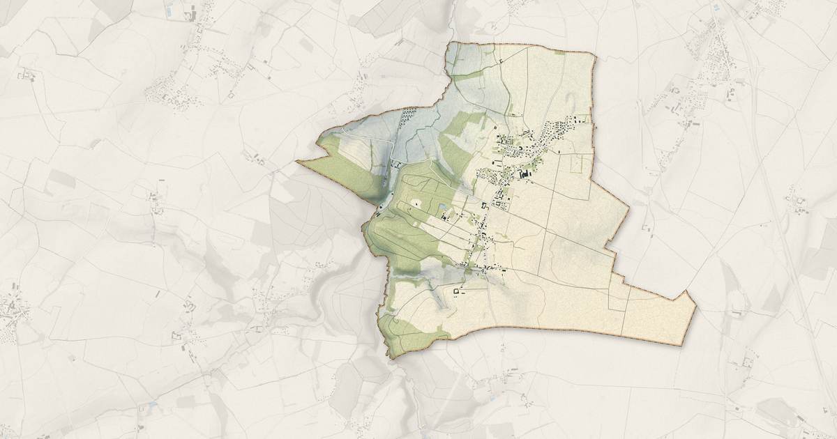 Portrait cartographique de Saint-Germain-le-Vasson : relief, eau, forêts, bâti et voies, calculés à partir des données de l'IGN