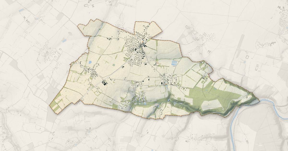 Portrait cartographique de Sainte-Honorine-du-Fay : relief, eau, forêts, bâti et voies, calculés à partir des données de l'IGN
