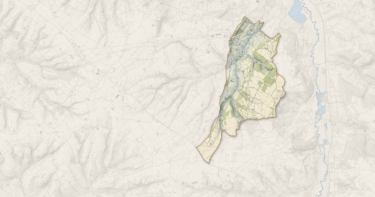 Portrait cartographique de Saint-Hymer : relief, eau, forêts, bâti et voies, calculés à partir des données de l'IGN