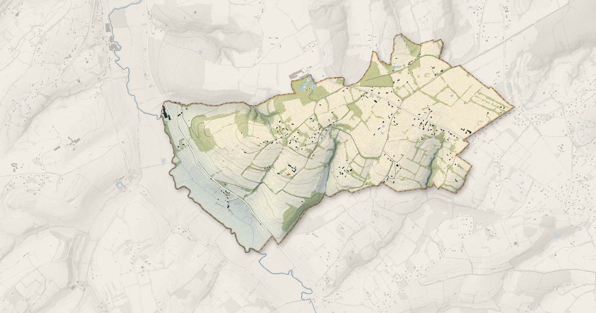 Portrait cartographique de Saint-Jean-de-Livet : relief, eau, forêts, bâti et voies, calculés à partir des données de l'IGN