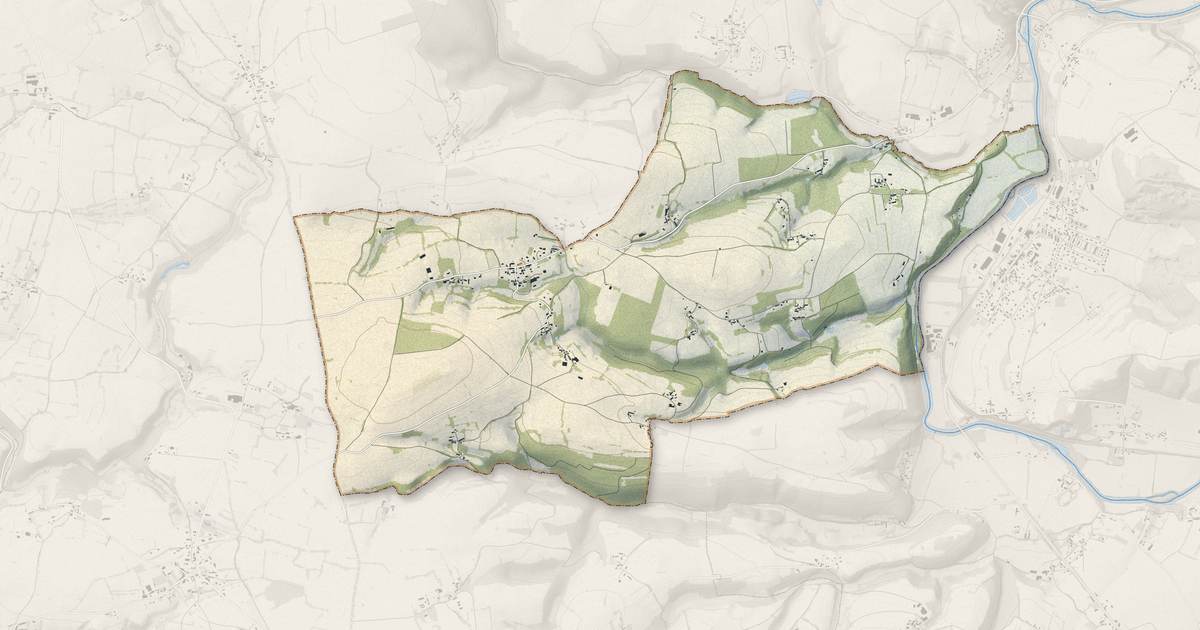 Portrait cartographique de Saint-Lambert : relief, eau, forêts, bâti et voies, calculés à partir des données de l'IGN