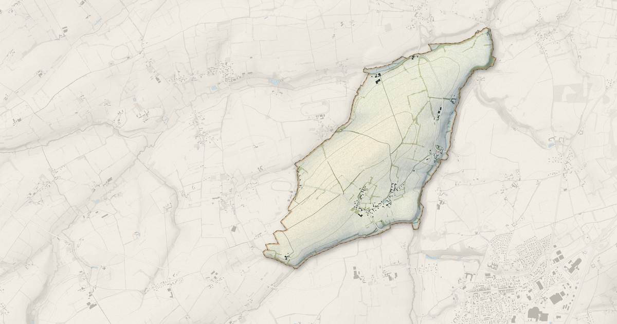 Portrait cartographique de Saint-Louet-sur-Seulles : relief, eau, forêts, bâti et voies, calculés à partir des données de l'IGN