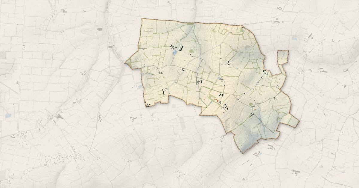 Portrait cartographique de Saint-Marcouf : relief, eau, forêts, bâti et voies, calculés à partir des données de l'IGN