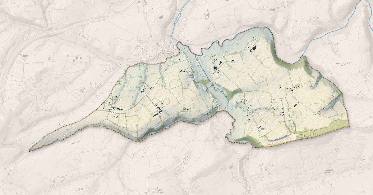 Portrait cartographique de Sainte-Marie-Outre-l'Eau : relief, eau, forêts, bâti et voies, calculés à partir des données de l'IGN