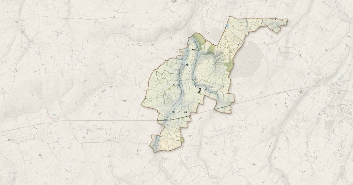 Portrait cartographique de Saint-Martin-de-Blagny : relief, eau, forêts, bâti et voies, calculés à partir des données de l'IGN