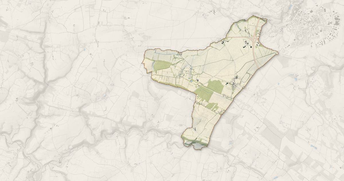 Portrait cartographique de Saint-Martin-de-Mieux : relief, eau, forêts, bâti et voies, calculés à partir des données de l'IGN