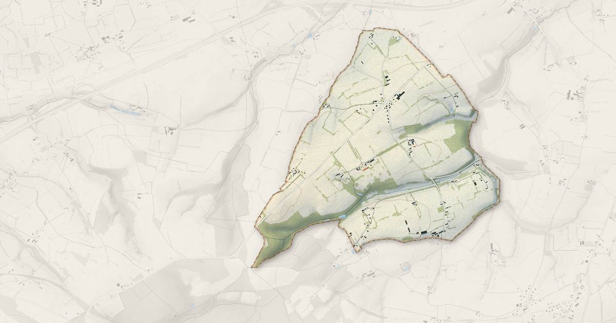 Portrait cartographique de Saint-Pierre-du-Fresne : relief, eau, forêts, bâti et voies, calculés à partir des données de l'IGN