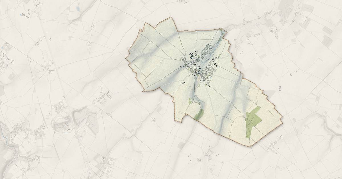 Portrait cartographique de Saint-Sylvain : relief, eau, forêts, bâti et voies, calculés à partir des données de l'IGN