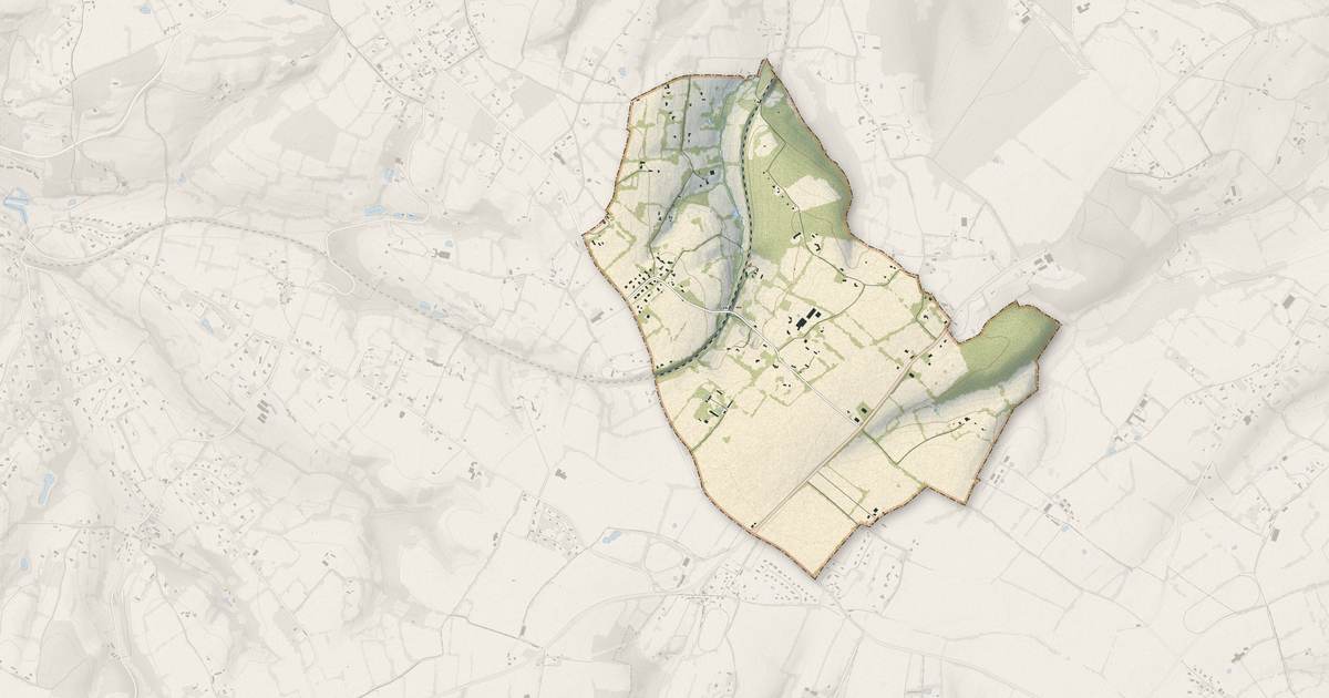 Portrait cartographique de Saint-Vaast-en-Auge : relief, eau, forêts, bâti et voies, calculés à partir des données de l'IGN