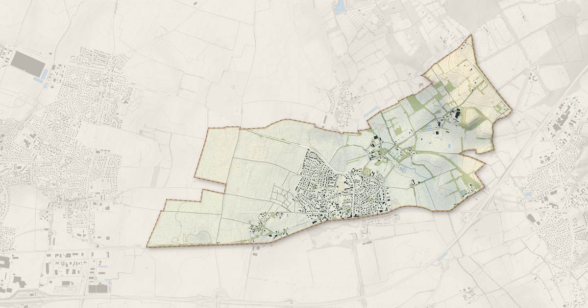 Portrait cartographique de Sannerville : relief, eau, forêts, bâti et voies, calculés à partir des données de l'IGN