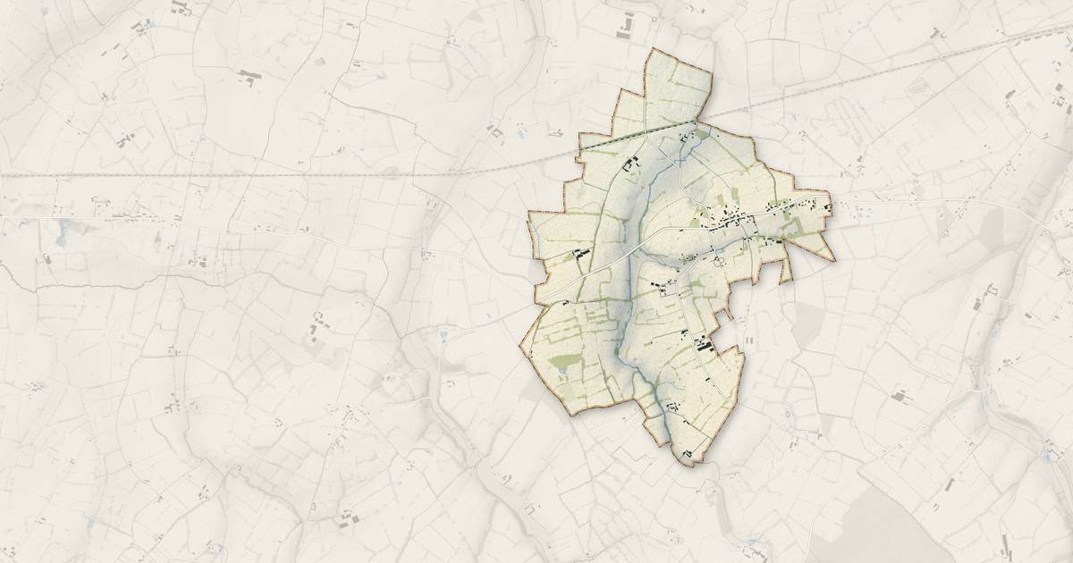 Portrait cartographique de Tournières : relief, eau, forêts, bâti et voies, calculés à partir des données de l'IGN