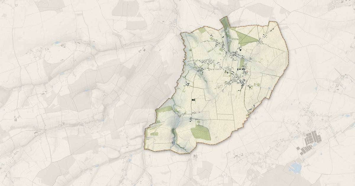 Portrait cartographique de Ussy : relief, eau, forêts, bâti et voies, calculés à partir des données de l'IGN