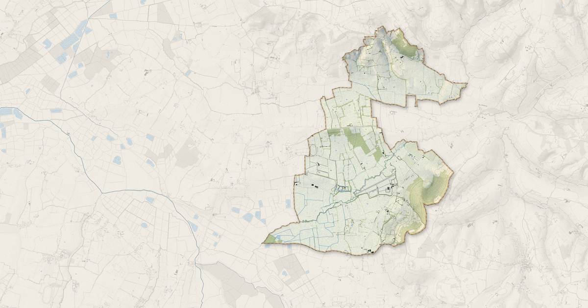 Portrait cartographique de Victot-en-Auge : relief, eau, forêts, bâti et voies, calculés à partir des données de l'IGN
