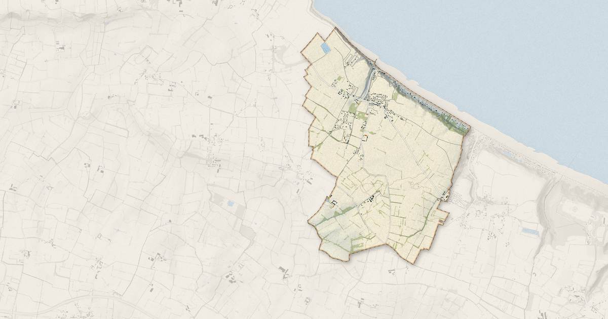 Portrait cartographique de Vierville-sur-Mer : relief, eau, forêts, bâti et voies, calculés à partir des données de l'IGN