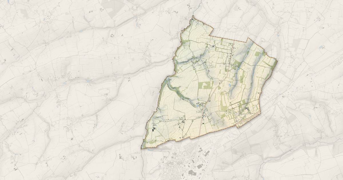 Portrait cartographique de Villy-Bocage : relief, eau, forêts, bâti et voies, calculés à partir des données de l'IGN