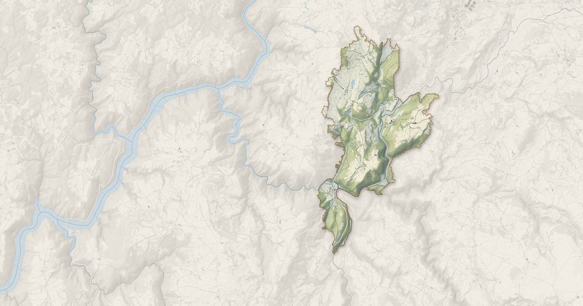 Portrait cartographique de Bassignac : relief, eau, forêts, bâti et voies, calculés à partir des données de l'IGN