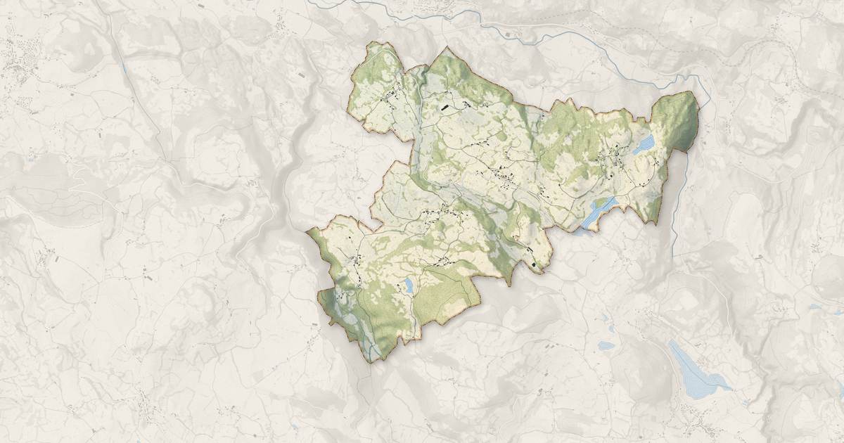 Portrait cartographique de La Monselie : relief, eau, forêts, bâti et voies, calculés à partir des données de l'IGN