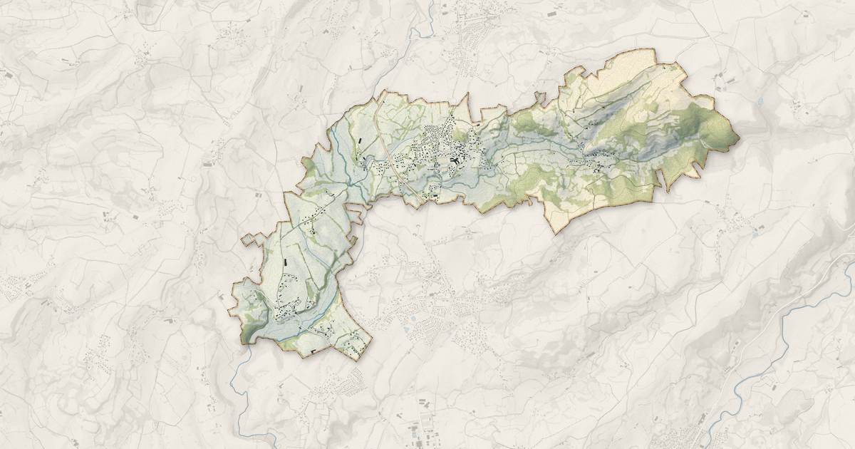 Portrait cartographique de Reilhac : relief, eau, forêts, bâti et voies, calculés à partir des données de l'IGN