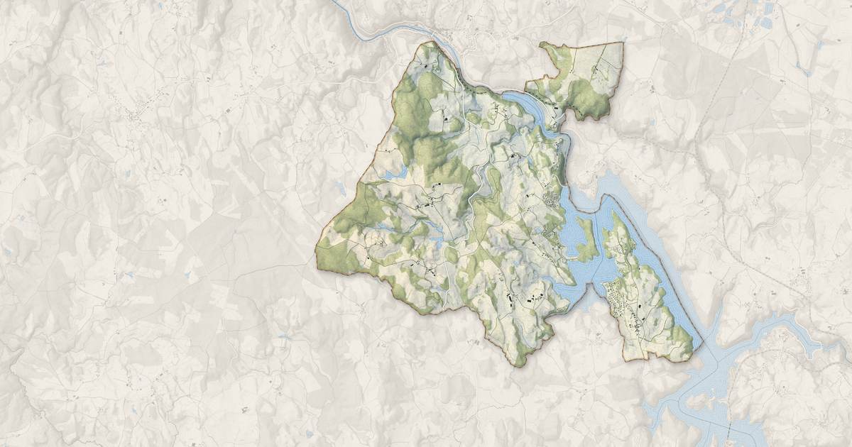 Portrait cartographique de Saint-Gérons : relief, eau, forêts, bâti et voies, calculés à partir des données de l'IGN