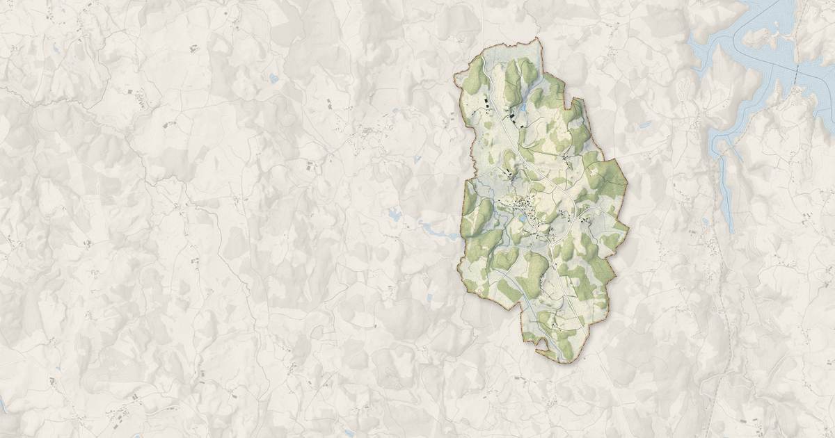 Portrait cartographique de La Ségalassière : relief, eau, forêts, bâti et voies, calculés à partir des données de l'IGN