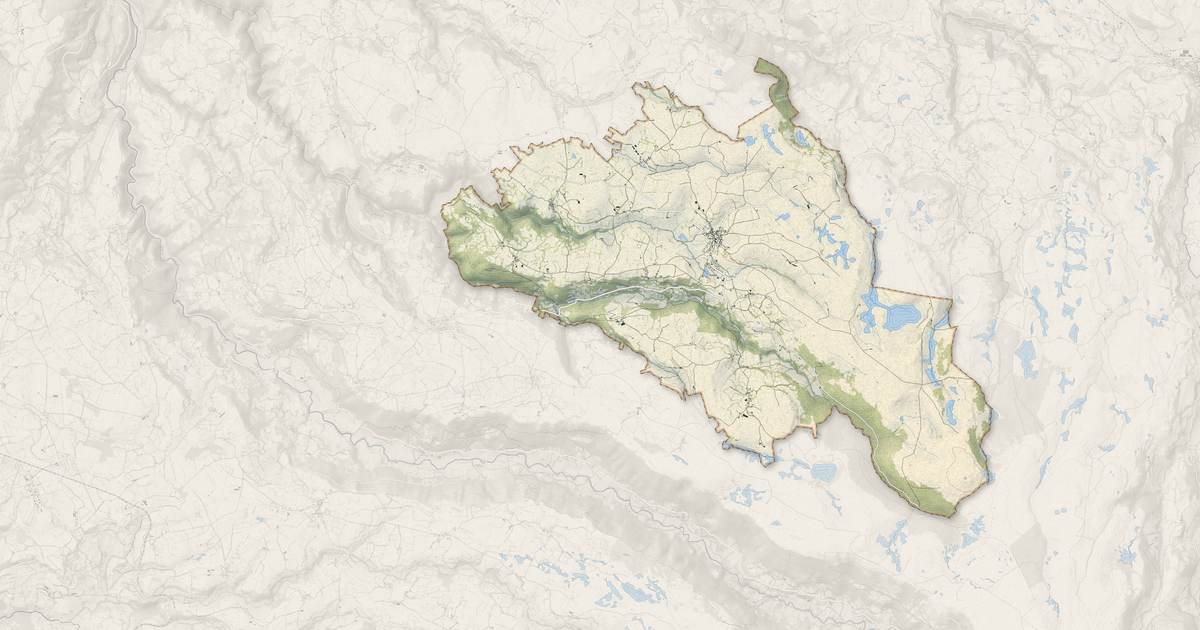 Portrait cartographique de Trizac : relief, eau, forêts, bâti et voies, calculés à partir des données de l'IGN