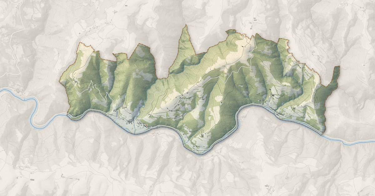 Portrait cartographique de Vieillevie : relief, eau, forêts, bâti et voies, calculés à partir des données de l'IGN