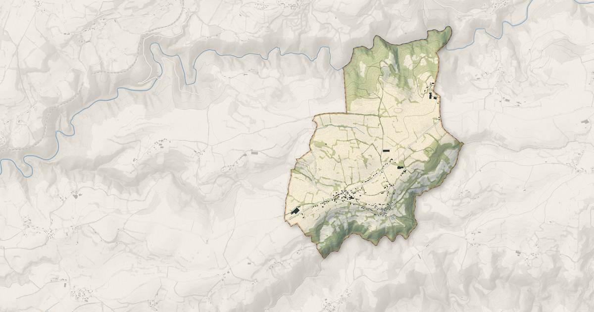 Portrait cartographique de Besse : relief, eau, forêts, bâti et voies, calculés à partir des données de l'IGN
