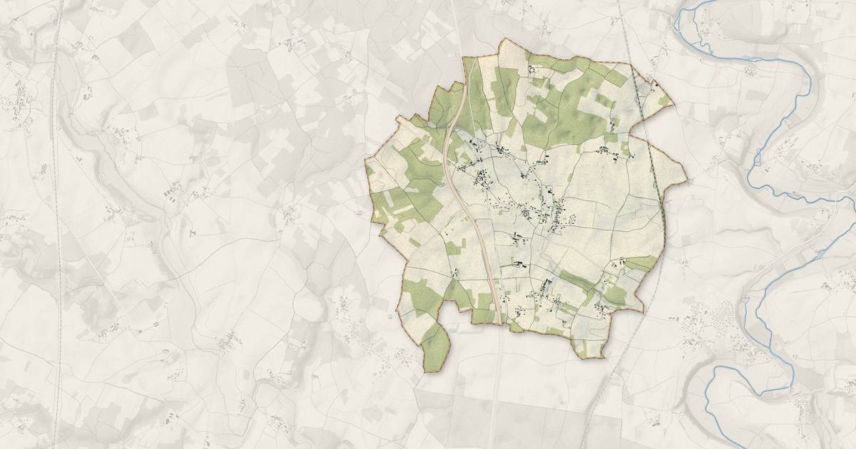 Portrait cartographique de Les Adjots : relief, eau, forêts, bâti et voies, calculés à partir des données de l'IGN