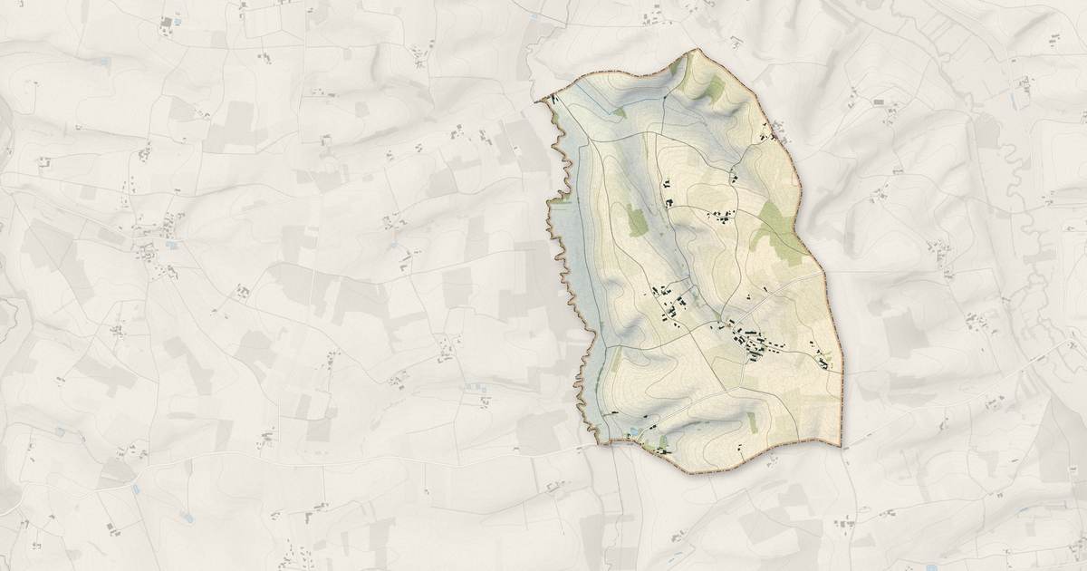 Portrait cartographique de Angeduc : relief, eau, forêts, bâti et voies, calculés à partir des données de l'IGN