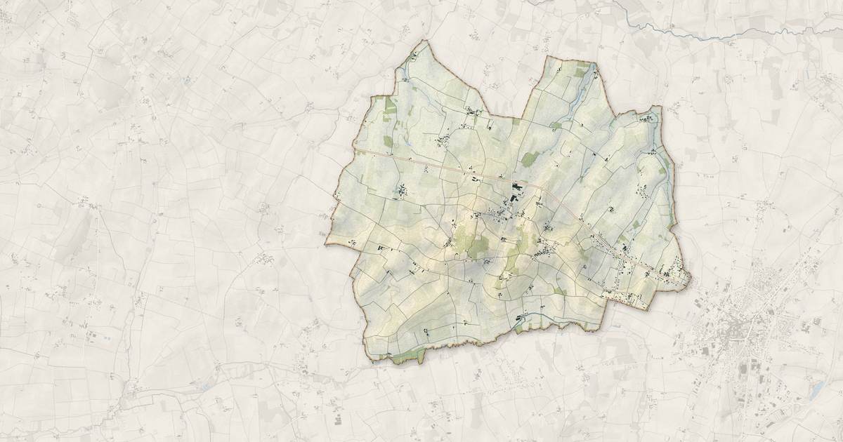 Portrait cartographique de Barret : relief, eau, forêts, bâti et voies, calculés à partir des données de l'IGN