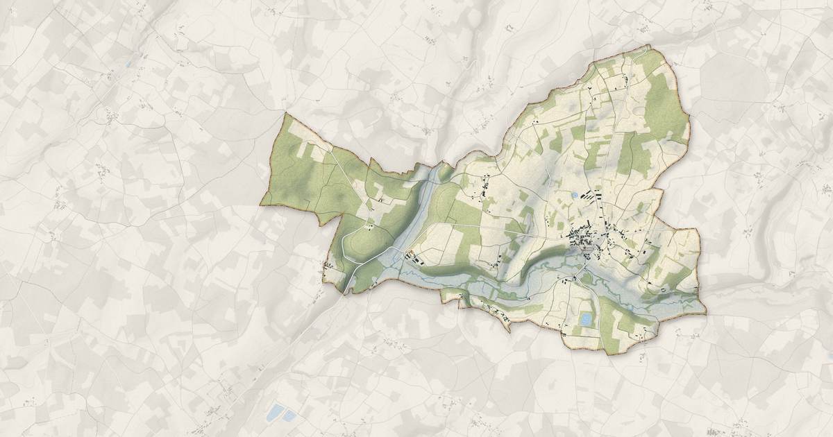 Portrait cartographique de Beaulieu-sur-Sonnette : relief, eau, forêts, bâti et voies, calculés à partir des données de l'IGN