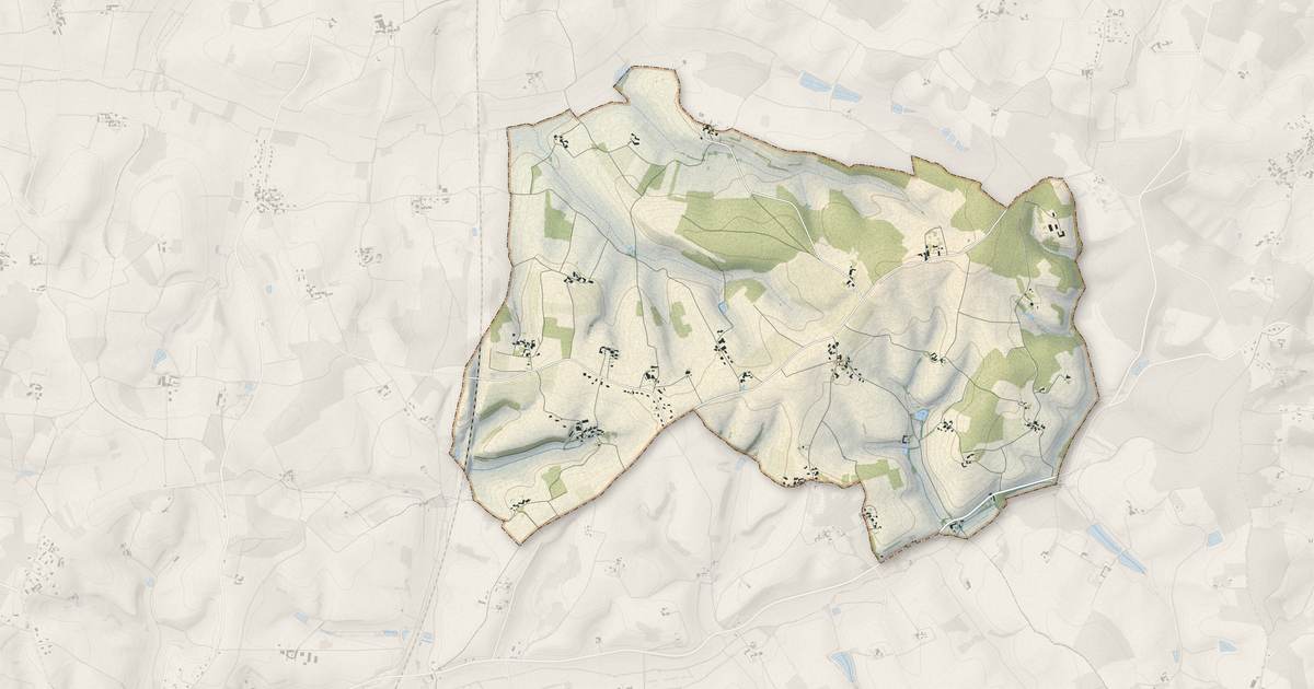 Portrait cartographique de Bécheresse : relief, eau, forêts, bâti et voies, calculés à partir des données de l'IGN