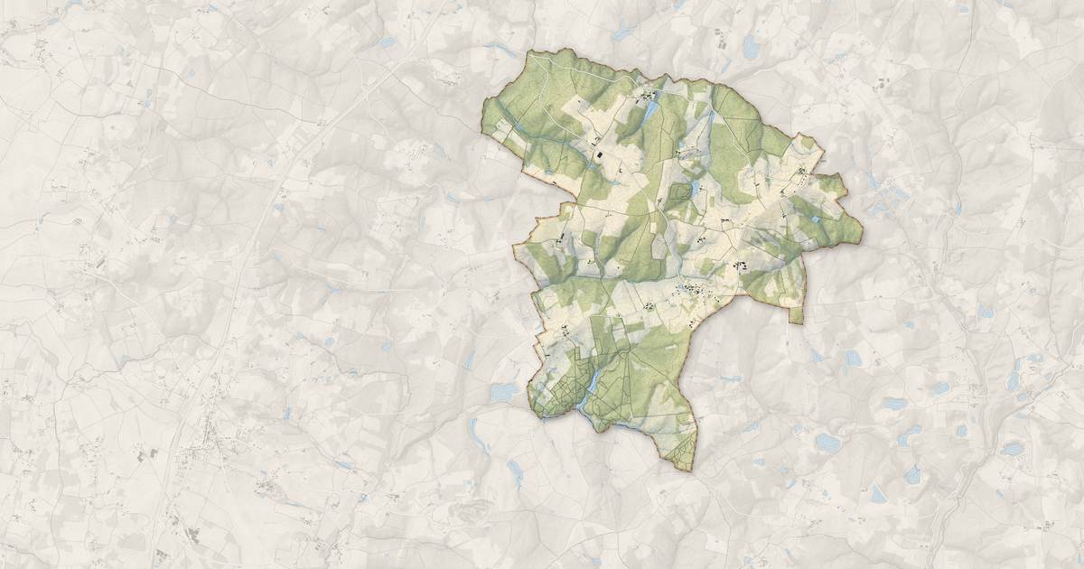 Portrait cartographique de Boisbreteau : relief, eau, forêts, bâti et voies, calculés à partir des données de l'IGN