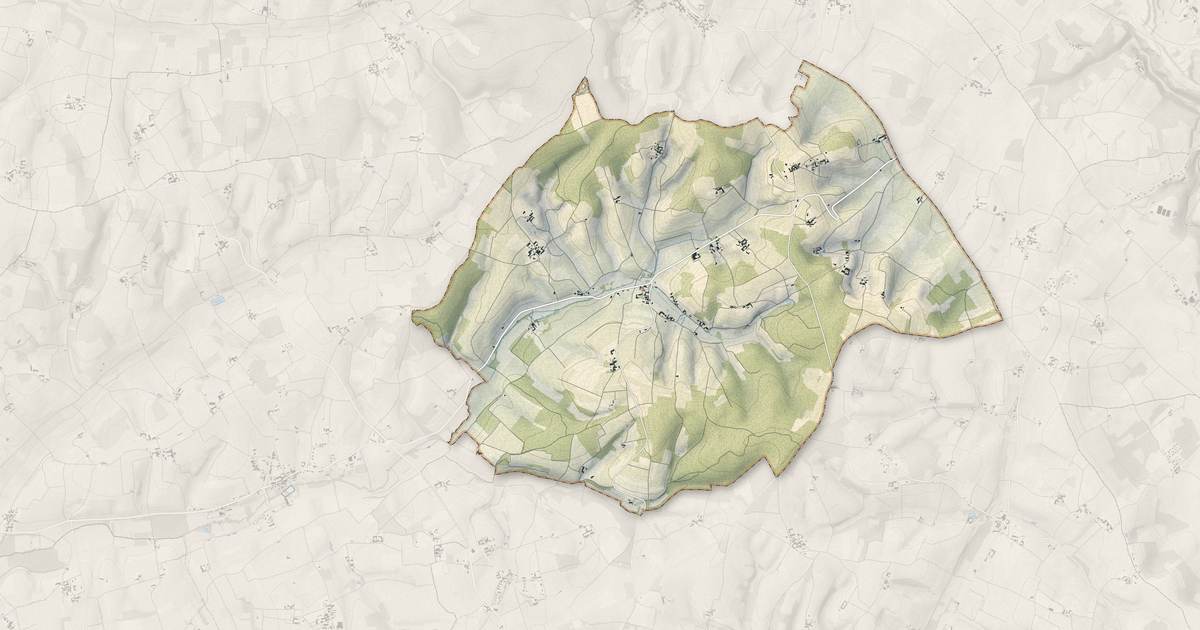 Portrait cartographique de Bonneuil : relief, eau, forêts, bâti et voies, calculés à partir des données de l'IGN