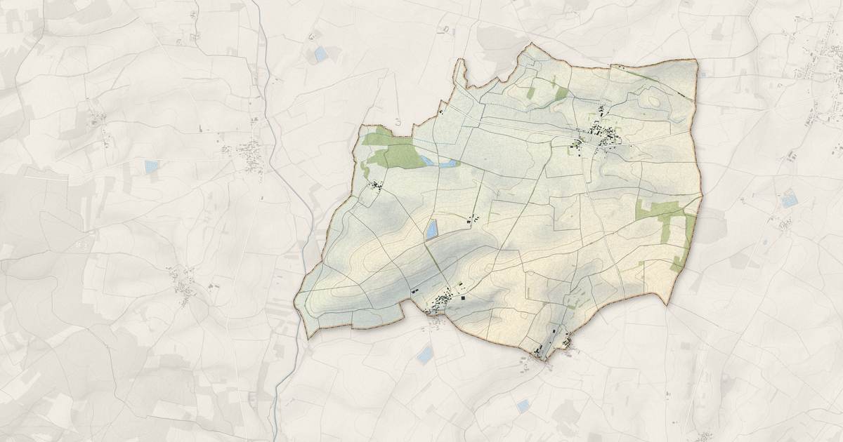 Portrait cartographique de Brettes : relief, eau, forêts, bâti et voies, calculés à partir des données de l'IGN