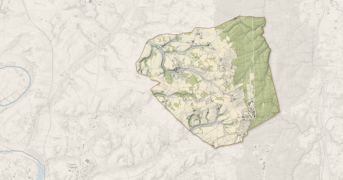 Portrait cartographique de Brie : relief, eau, forêts, bâti et voies, calculés à partir des données de l'IGN