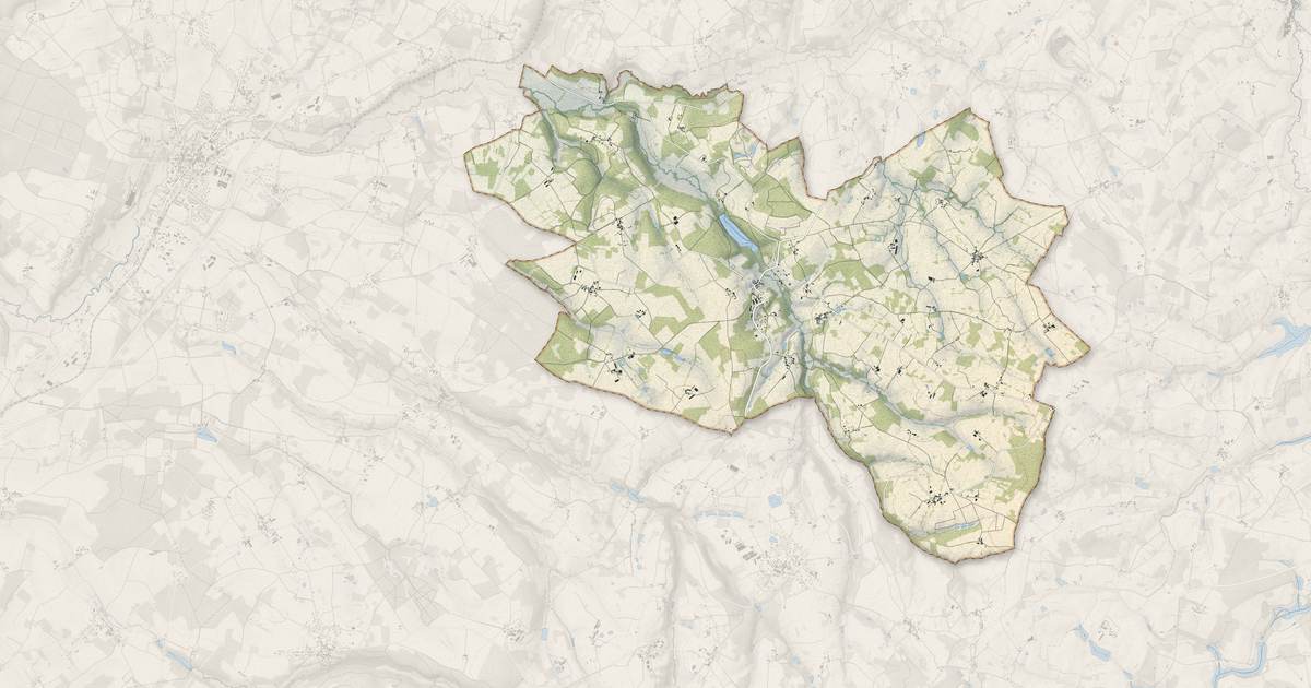 Portrait cartographique de Cherves-Châtelars : relief, eau, forêts, bâti et voies, calculés à partir des données de l'IGN