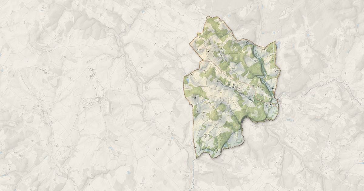Portrait cartographique de Édon : relief, eau, forêts, bâti et voies, calculés à partir des données de l'IGN