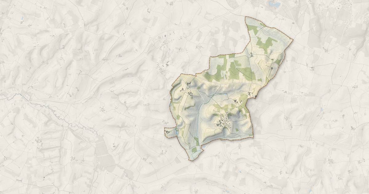 Portrait cartographique de Étriac : relief, eau, forêts, bâti et voies, calculés à partir des données de l'IGN