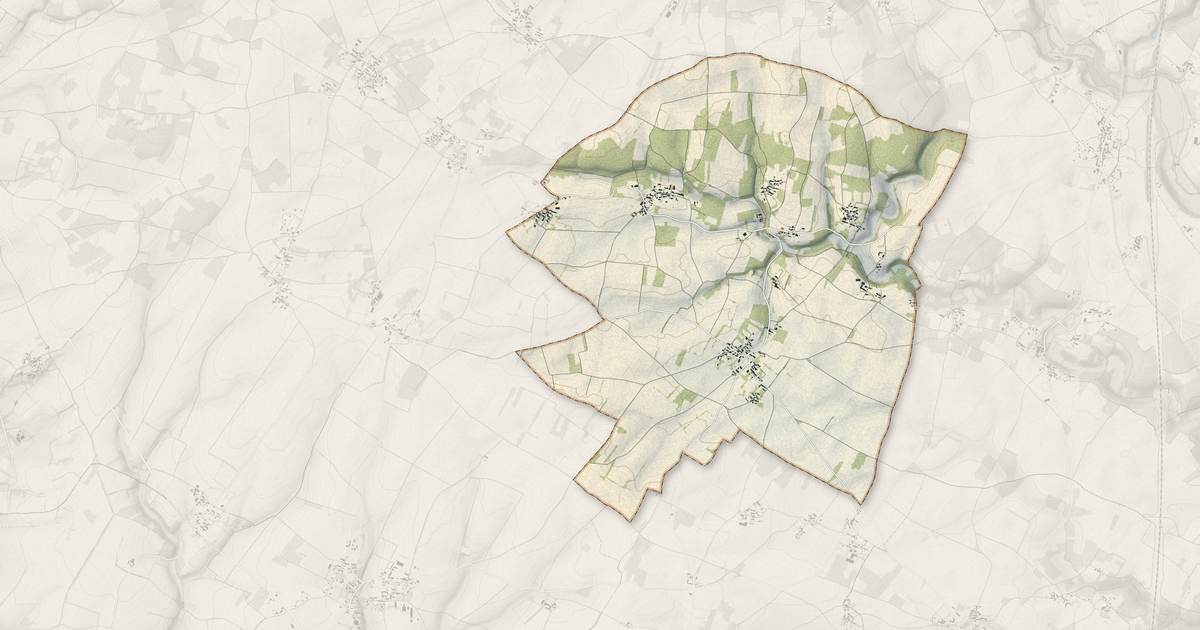 Portrait cartographique de La Forêt-de-Tessé : relief, eau, forêts, bâti et voies, calculés à partir des données de l'IGN